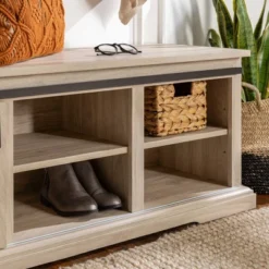 48" Transitional Sliding Door Wood And Metal Bench - Saracina Home 23 48" Transitional Sliding Door Wood And Metal Bench - Saracina Home -Saracina Home Sales Store GUEST 00a99006 dc6a 4e1a 8f27 fcc106c29cdb