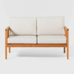 Saracina Home Modern Boho Eucalyptus Spindle Outdoor Bench With Cushions -Saracina Home Sales Store GUEST 014d5d36 2aa9 45c1 b889 0f7a16cdea5e