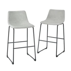 Set Of 2 Laslo Modern Upholstered Faux Leather Barstools - Saracina Home -Saracina Home Sales Store GUEST 035b128c 0bd7 45e2 a578 021ee2bbfd35