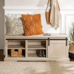 48" Transitional Sliding Door Wood And Metal Bench - Saracina Home 19 48" Transitional Sliding Door Wood And Metal Bench - Saracina Home -Saracina Home Sales Store GUEST 0374d25f b802 4d68 a352 732f96006f3e