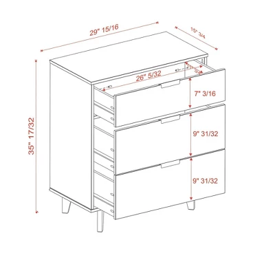 Mid-Century Modern Wood 3 Drawer Dresser - Saracina Home 8 Mid-Century Modern Wood 3 Drawer Dresser - Saracina Home - Image 8