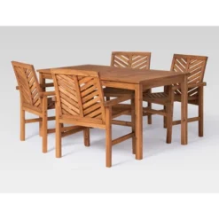 5pc Slatted Chevron Acacia Wood Patio Dining Set - Saracina Home 20 5pc Slatted Chevron Acacia Wood Patio Dining Set - Saracina Home -Saracina Home Sales Store GUEST 041d2558 114f 417a b83c 735ee26f43e5