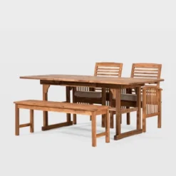 Ravenscroft 4pc Extendable Acacia Wood Outdoor Dining Set - Saracina Home -Saracina Home Sales Store GUEST 05ab73f4 1340 427a b6c1 e995012a08c6