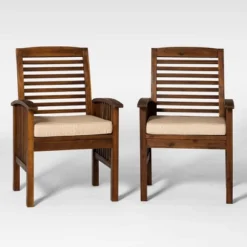 2pk Acacia Wood Patio Chairs With Cushions - Saracina Home 19 2pk Acacia Wood Patio Chairs With Cushions - Saracina Home -Saracina Home Sales Store GUEST 06cfae64 d30b 448b b17c 0adbbfba89ad
