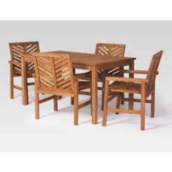 5pc Slatted Chevron Acacia Wood Patio Dining Set - Saracina Home 21 5pc Slatted Chevron Acacia Wood Patio Dining Set - Saracina Home -Saracina Home Sales Store GUEST 08ed98af d84c 4b01 9d80 88735c3d117c