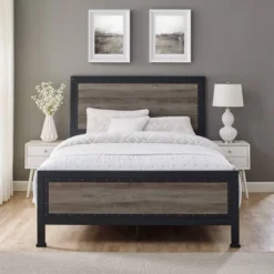 Queen Industrial Wood And Metal Bed - Saracina Home -Saracina Home Sales Store GUEST 0aaa159b 9726 4847 a2ca 81faa2db453f