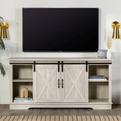Modern Transitional Sliding Barndoor TV Stand For TVs Up To 65"- Saracina Home 30 Modern Transitional Sliding Barndoor TV Stand For TVs Up To 65"- Saracina Home -Saracina Home Sales Store GUEST 0fb4c269 34db 4148 b22d a4215d039ada