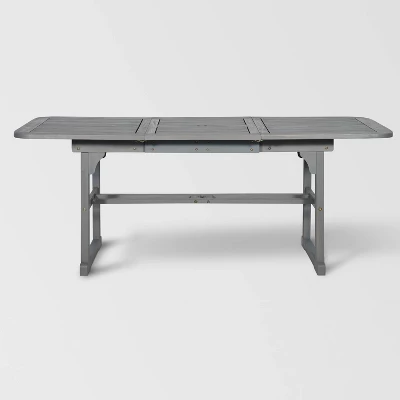 Ravenscroft Modern Boho Acacia Wood Slat Top Rectangle Extendable Outdoor Table - Saracina Home 1 Ravenscroft Modern Boho Acacia Wood Slat Top Rectangle Extendable Outdoor Table - Saracina Home