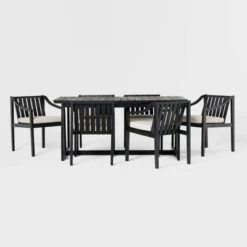 7pc Modern Slatted Wood Outdoor Dining Set - Saracina Home 12 7pc Modern Slatted Wood Outdoor Dining Set - Saracina Home -Saracina Home Sales Store GUEST 117dd8e5 e41e 4deb 8859 7e6c9ff717ab