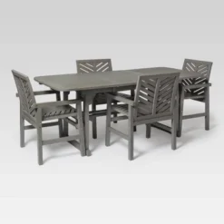5pc Slatted Extendable Acacia Wood Patio Dining Set - Saracina Home -Saracina Home Sales Store GUEST 1180b99e 29f9 4ec7 9106 c492deb0dc52
