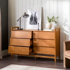 Mid-Century Modern Solid Wood Paneled 6 Drawer Dresser - Saracina Home 17 Mid-Century Modern Solid Wood Paneled 6 Drawer Dresser - Saracina Home -Saracina Home Sales Store GUEST 1258b2a1 b9f1 4253 9c9b f034f7b370c0