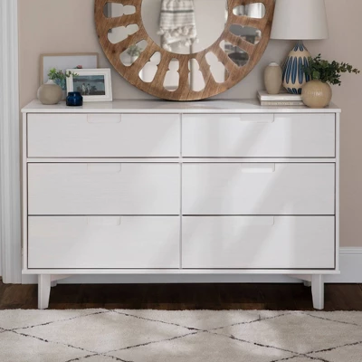 Mid-Century Modern Groove Wood 6 Drawer Dresser - Saracina Home 2 Mid-Century Modern Groove Wood 6 Drawer Dresser - Saracina Home - Image 2