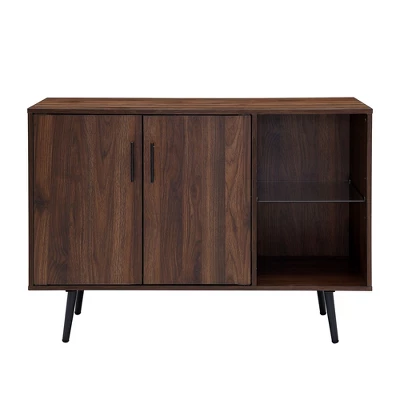 44" Mid-Century Modern Asymmetrical Sideboard Dark Walnut - Saracina Home 2 44" Mid-Century Modern Asymmetrical Sideboard Dark Walnut - Saracina Home - Image 2