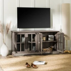 Avalene Modern Farmhouse 4 Door Glass Window Pane TV Stand For TVs Up To 65" - Saracina Home 36 Avalene Modern Farmhouse 4 Door Glass Window Pane TV Stand For TVs Up To 65" - Saracina Home -Saracina Home Sales Store GUEST 1864d530 a8de 41d7 90e2 11e812d9b115