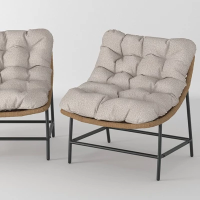 2pk Papasan Scoop Outdoor Patio Chair - Natural - Saracina Home 4 2pk Papasan Scoop Outdoor Patio Chair - Natural - Saracina Home - Image 4