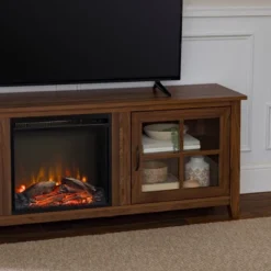 Tasi Transitional Farmhouse Glass Window Pane Door With Electric Fireplace TV Stand For TVs Up To 80" - Saracina Home 26 Tasi Transitional Farmhouse Glass Window Pane Door With Electric Fireplace TV Stand For TVs Up To 80" - Saracina Home -Saracina Home Sales Store GUEST 1b7e41d8 8ce5 4d62 aab3 807810439b3d