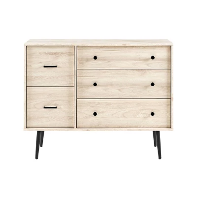 Ivora Lifted Mid-Century Modern Asymmetrical 5 Drawer Dresser - Saracina Home 2 Ivora Lifted Mid-Century Modern Asymmetrical 5 Drawer Dresser - Saracina Home - Image 2