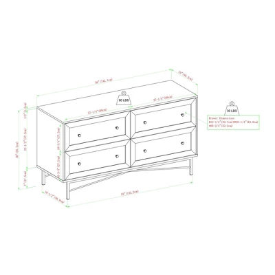 Jones Horizontal Modern 4 Drawer Dresser - Saracina Home 6 Jones Horizontal Modern 4 Drawer Dresser - Saracina Home - Image 6