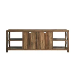 Sophie Rustic Farmhouse X Frame Glass Doors TV Stand For TVs Up To 80" Rustic Oak - Saracina Home -Saracina Home Sales Store GUEST 25062be1 85e2 487b bbc9 7411eebdc133