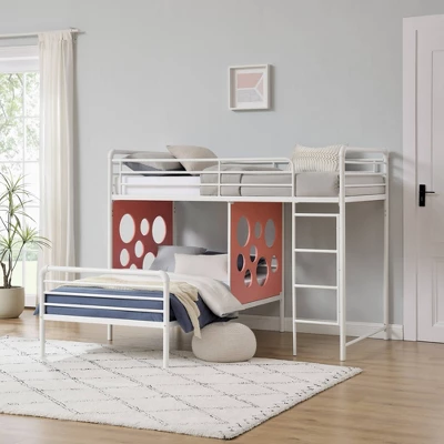 Twin Modern Cut-Out L-Shaped Metal Bunk Bed - Saracina Home 1 Twin Modern Cut-Out L-Shaped Metal Bunk Bed - Saracina Home