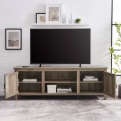 Modern Transitional Wood TV Stand For TVs Up To 80" - Saracina Home -Saracina Home Sales Store GUEST 2c3d9757 cfca 4747 a512 cdfc5ac25e32