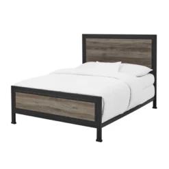 Queen Industrial Wood And Metal Bed - Saracina Home -Saracina Home Sales Store GUEST 2d9a3d46 85c7 4581 8cdc 2bb40d4feaa9