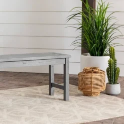 Ravenscroft Modern Boho Acacia Wood Slat Top Outdoor Dining Bench - Gray Wash - Saracina Home 13 Ravenscroft Modern Boho Acacia Wood Slat Top Outdoor Dining Bench - Gray Wash - Saracina Home -Saracina Home Sales Store GUEST 2dd133d4 c68e 4083 9552 2ac421e62e53