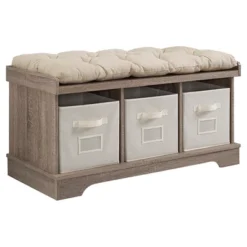 42" Upholstered Wood Entryway Bench With Storage - Saracina Home -Saracina Home Sales Store GUEST 2e4527c1 2c36 43cf a91b afbef61b7a7a