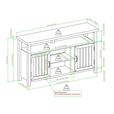Modern Farmhouse Highboy Double Grooved Door TV Stand For TVs Up To 65" - Saracina Home 9 Modern Farmhouse Highboy Double Grooved Door TV Stand For TVs Up To 65" - Saracina Home - Image 9