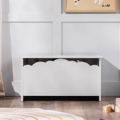 Modern Transitional Clouds Youth Toy Chest Trunks White - Saracina Home 2 Modern Transitional Clouds Youth Toy Chest Trunks White - Saracina Home - Image 2