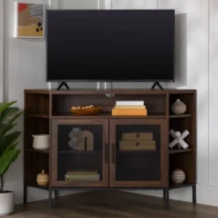 Corner TV Stand For TVs Up To 55" With Metal Mesh Doors - Saracina Home -Saracina Home Sales Store GUEST 37c2fa85 ab08 4b35 a28d 41518b8299c5