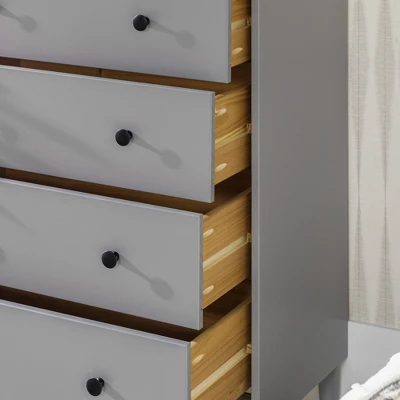 Stiva Classic Mid-Century Modern Vertical 4 Drawer Dresser Gray - Saracina Home 8 Stiva Classic Mid-Century Modern Vertical 4 Drawer Dresser Gray - Saracina Home - Image 8