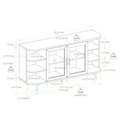 Mid-Century Modern Glass Double Door Curved Sideboard - Saracina Home -Saracina Home Sales Store GUEST 3bc9d676 3c02 4615 ba58 619cf80bbb8d