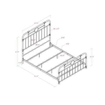 Raven Industrial Vintage Metal Pipe Bed - Saracina Home 5 Raven Industrial Vintage Metal Pipe Bed - Saracina Home - Image 5