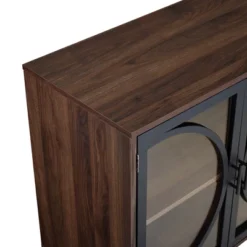 Metal Door Tempered Glass TV Stand For TVs Up To 32" Dark Walnut - Saracina Home -Saracina Home Sales Store GUEST 3fd7c4f1 5a54 4915 bba4 b5b97045a39c