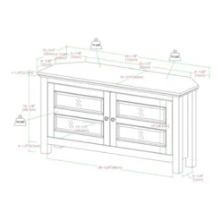 Modern 2 Glass Door Corner TV Stand For TVs Up To 48" - Saracina Home -Saracina Home Sales Store GUEST 42919296 abf4 42ae ae74 3192155a42e4