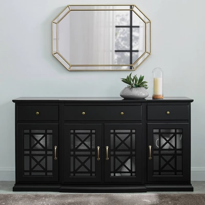 Selma Transitional 3 Tiered Ornate Fretwork Door Sideboard - Saracina Home 3 Selma Transitional 3 Tiered Ornate Fretwork Door Sideboard - Saracina Home - Image 3