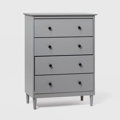 Stiva Classic Mid-Century Modern Vertical 4 Drawer Dresser Gray - Saracina Home 2 Stiva Classic Mid-Century Modern Vertical 4 Drawer Dresser Gray - Saracina Home - Image 2