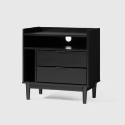 Mid-Century Modern Solid Wood 2 Drawer Nightstand - Saracina Home -Saracina Home Sales Store GUEST 471de06c aa0a 4e0d 974b 9de0af040ec7