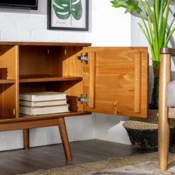 Solid Wood Mid-Century Modern TV Stand For TVs Up To 65" - Saracina Home 21 Solid Wood Mid-Century Modern TV Stand For TVs Up To 65" - Saracina Home -Saracina Home Sales Store GUEST 4814f0a0 557a 4091 bf29 8479abd8c5d7