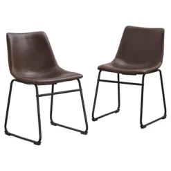 Set Of 2 Laslo Modern Upholstered Faux Leather Dining Chairs - Saracina Home 21 Set Of 2 Laslo Modern Upholstered Faux Leather Dining Chairs - Saracina Home -Saracina Home Sales Store GUEST 4df149f4 10cd 43f6 ae87 21d2762646ef