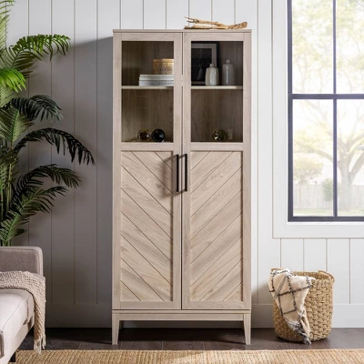 68" Boho Modern Tall Storage Wood Cabinet - Saracina Home 15 68" Boho Modern Tall Storage Wood Cabinet - Saracina Home - Image 15