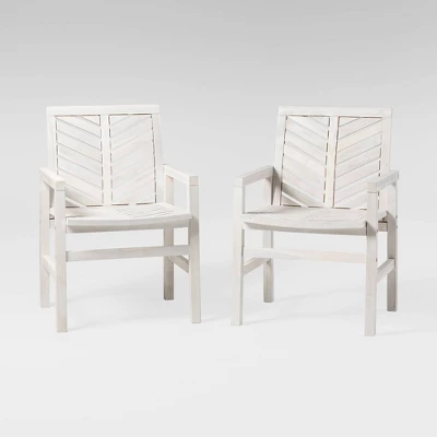 2pk Slatted Chevron Acacia Wood Patio Chairs - Saracina Home 10 2pk Slatted Chevron Acacia Wood Patio Chairs - Saracina Home - Image 10