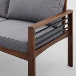 Saybrook Modern Metal And Wood Patio Loveseat - Gray/Dark Brown - Saracina Home 16 Saybrook Modern Metal And Wood Patio Loveseat - Gray/Dark Brown - Saracina Home -Saracina Home Sales Store GUEST 552352ef 3e24 41f9 9609 1cdc37ebecff