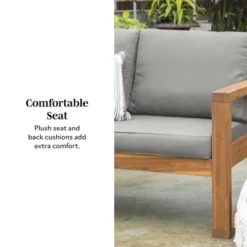 Galia Square Leg Acacia Wood Patio Loveseat With Cushions - Brown - Saracina Home 33 Galia Square Leg Acacia Wood Patio Loveseat With Cushions - Brown - Saracina Home -Saracina Home Sales Store GUEST 570fd000 4d0b 4bea bb2b a214b08d0cac