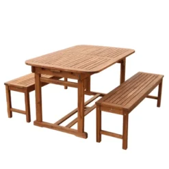 Ravenscroft 3pc Modern Boho Acacia Wood Slat Top Outdoor Dining Set - Saracina Home -Saracina Home Sales Store GUEST 57b4cbbf fc6d 4808 9aa4 45ac4d52a8c4