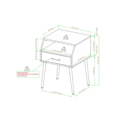 Modern 1 Drawer Angled Side Table - Saracina Home 1 Modern 1 Drawer Angled Side Table - Saracina Home