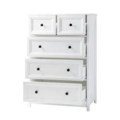 Farmhouse 5 Drawer Grooved Tall Storage Dresser White - Saracina Home 24 Farmhouse 5 Drawer Grooved Tall Storage Dresser White - Saracina Home -Saracina Home Sales Store GUEST 59730227 3443 4480 9ec0 c768319687fc