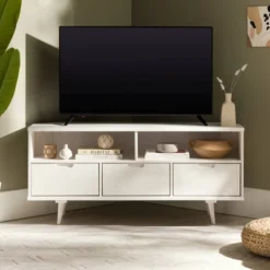 Cara Mid-Century Modern 3 Drawer Corner TV Stand For TVs Up To 58" - Saracina Home -Saracina Home Sales Store GUEST 5a91e93e d508 4e72 9f59 32f14f024c2a