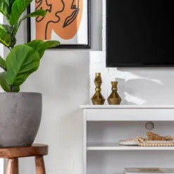 Modern Contemporary Simple Wood Storage Console TV Stand For TVs Up To 65" - Saracina Home -Saracina Home Sales Store GUEST 5d33ce91 88d1 4797 bd70 3bbe4e080c85